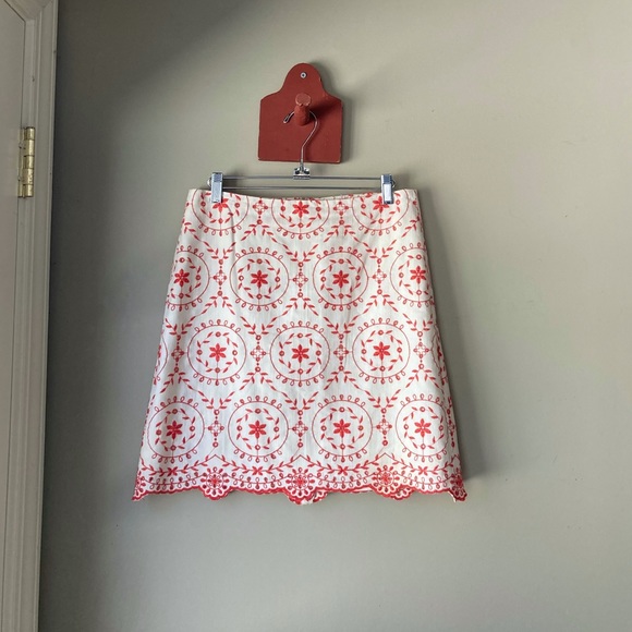 Loft Floral Orange Embroidered Mini Skirt 4 - Picture 1 of 7